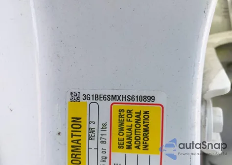 2017 Chevrolet Cruze Lt Auto z USA, uszkodzony, nr VIN 3G1BE6SMXHS610899